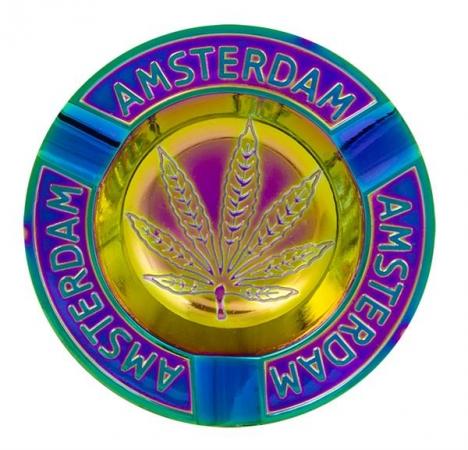 Metall-Aschenbecher "Amsterdam Leaf Rainbow"