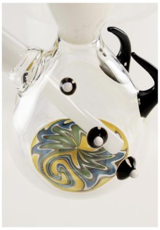 Glasbong mit Hörnern gelb