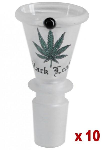 Black Leaf Glaskopf konisch sandgestrahlt